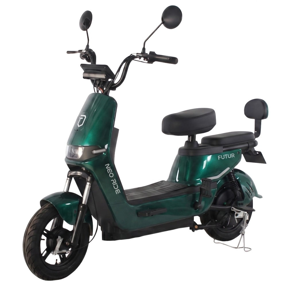 Bicimoto eléctrica Futur Neo Ride 350W, batería grafeno, autonomía hasta 35 km, verde